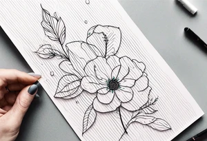 fine line floral tattoo for arm tattoo idea