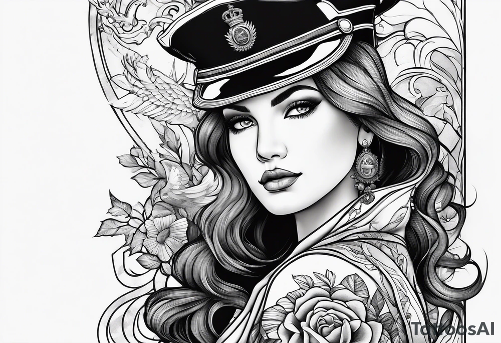 arm
symbolism of world travel and Marine Corps tattoo idea