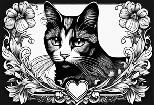 A cat with a heart tattoo idea