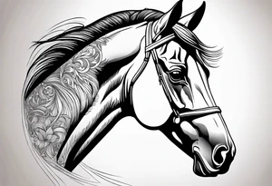 Line tattoo of a horse tattoo idea