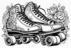 Girl roller skating tattoo idea