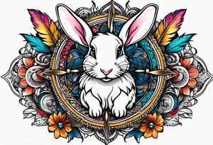 wonderland  dead 
rabbit mandalas feather compass tattoo idea