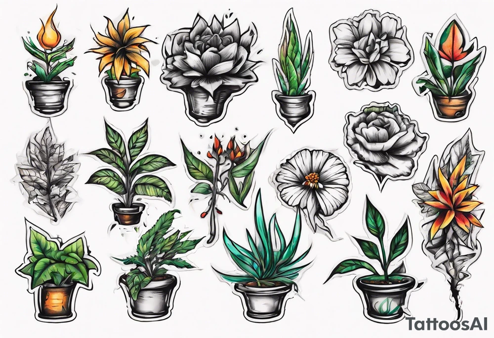 Word power on plants tattoo idea