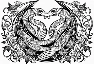 Snakes and doves tattoo idea