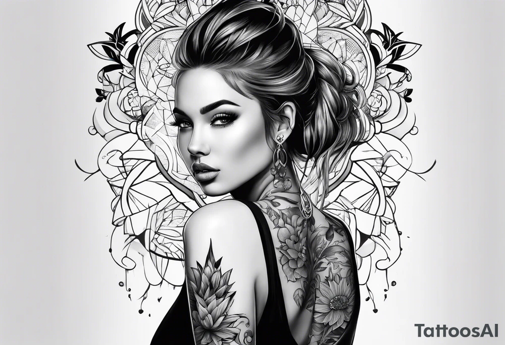 girl with tattoos tattoo idea