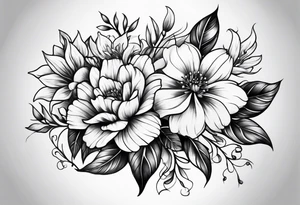 Bouquet de fleurs tattoo idea