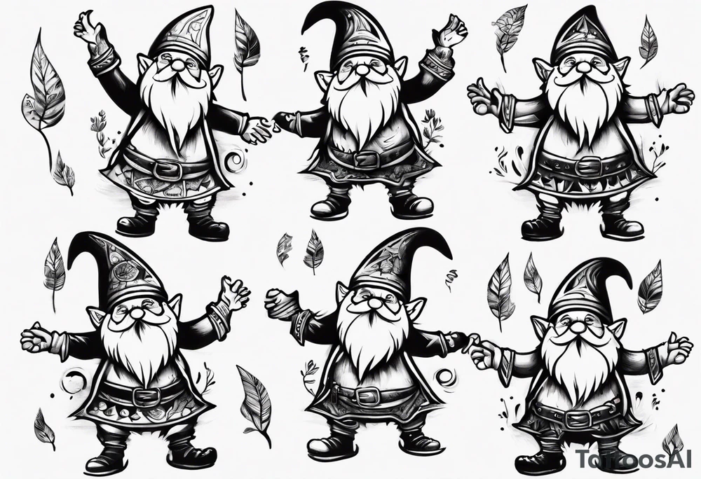 gnomes dancing in the forrest tattoo idea