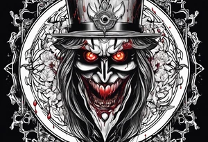 Bleeding tears flow from Alucard's eye in Hellsing tattoo tattoo idea