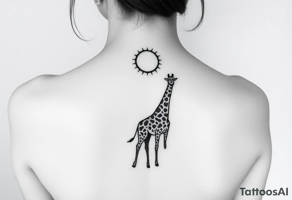 Gemini, symbol, sun and moon, giraffe tattoo idea