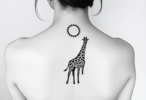 Gemini, symbol, sun and moon, giraffe tattoo idea