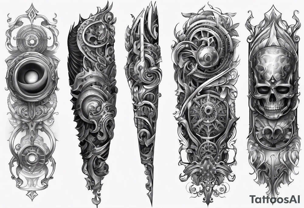 biomechanical arm sleeve tattoo idea