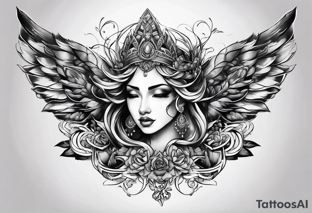 the goddess lustitia tattoo idea