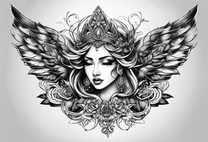 the goddess lustitia tattoo idea