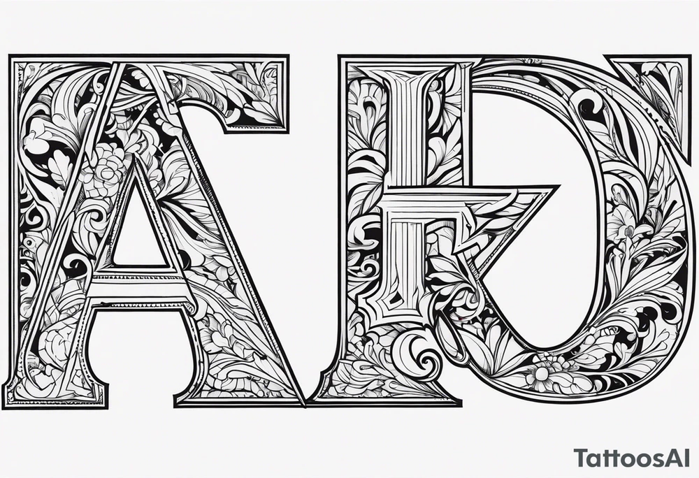 the letters A R tattoo idea