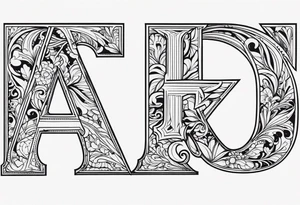 the letters A R tattoo idea