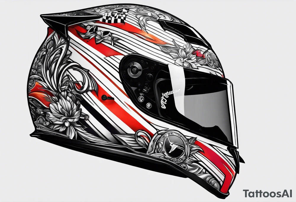 Formula 1 helment Miami Grand prix theme tattoo idea