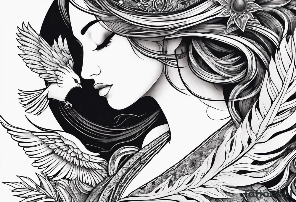 elegant
long
dainty
spiritual
moon
sun
arrow
spine
narrow
leaves
spring
phoenix
linework tattoo idea