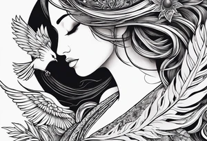 elegant
long
dainty 
spiritual 
moon 
sun 
arrow
spine
narrow
leaves
spring
phoenix
linework tattoo idea