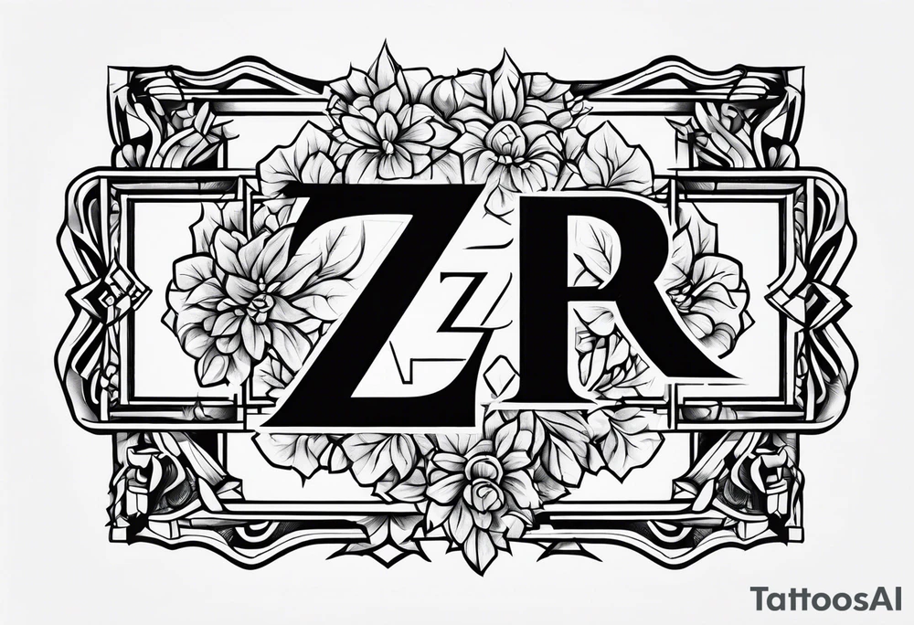z•p•r initials tattoo idea