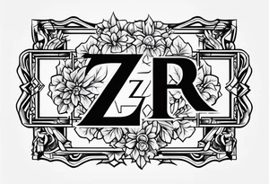 z•p•r initials tattoo idea