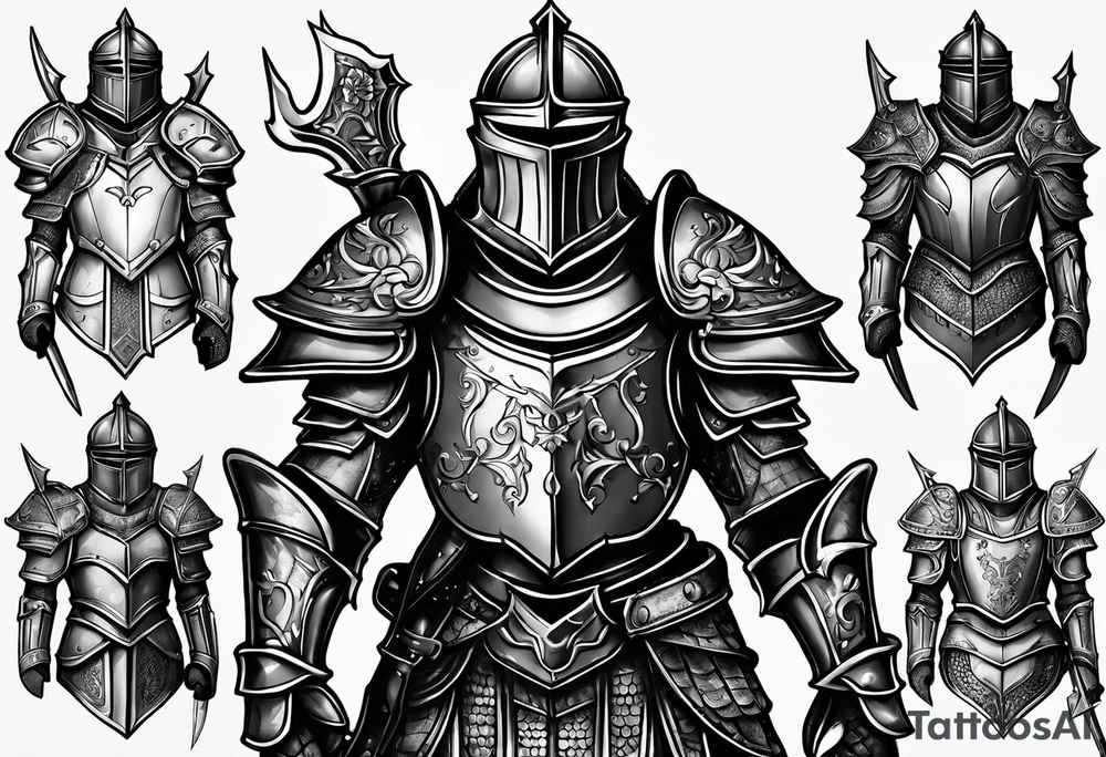 knight heavy armor tattoo idea