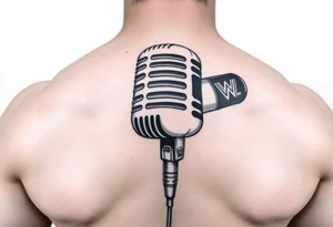 WWE style microphone tattoo idea