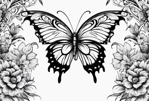 Butterfly with one Angel wing tattoo idea