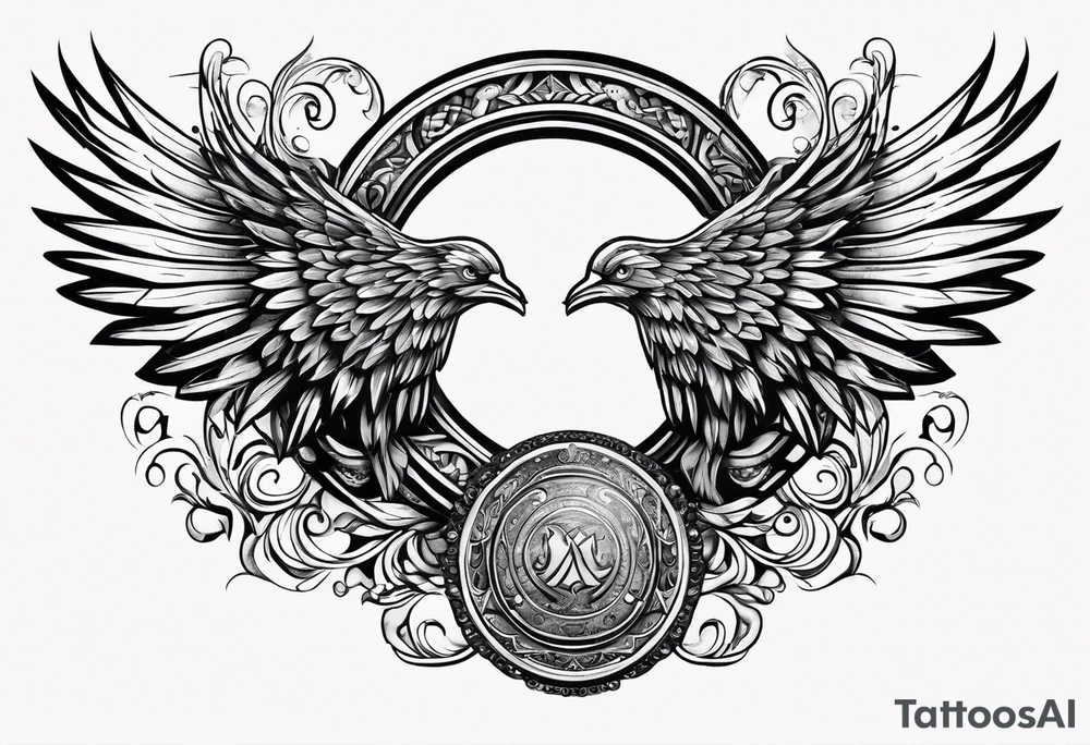 horseshoe with wings tattoo idea