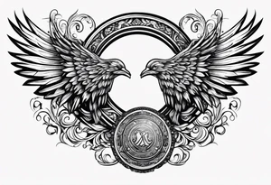 horseshoe with wings tattoo idea