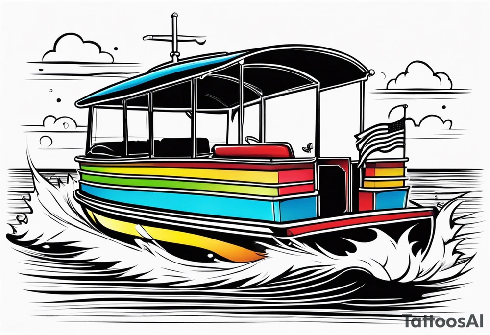 Pontoon boat memorial for dad tattoo idea