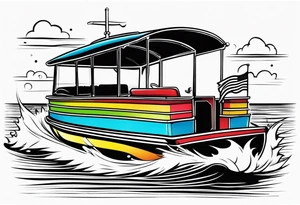 Pontoon boat memorial for dad tattoo idea