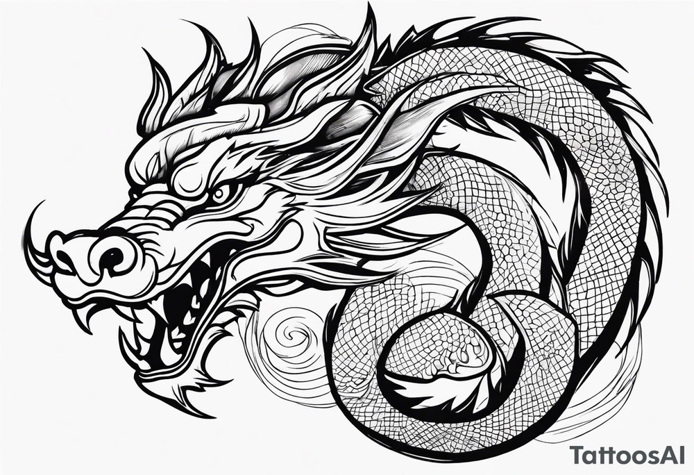 Dragón chino tattoo idea