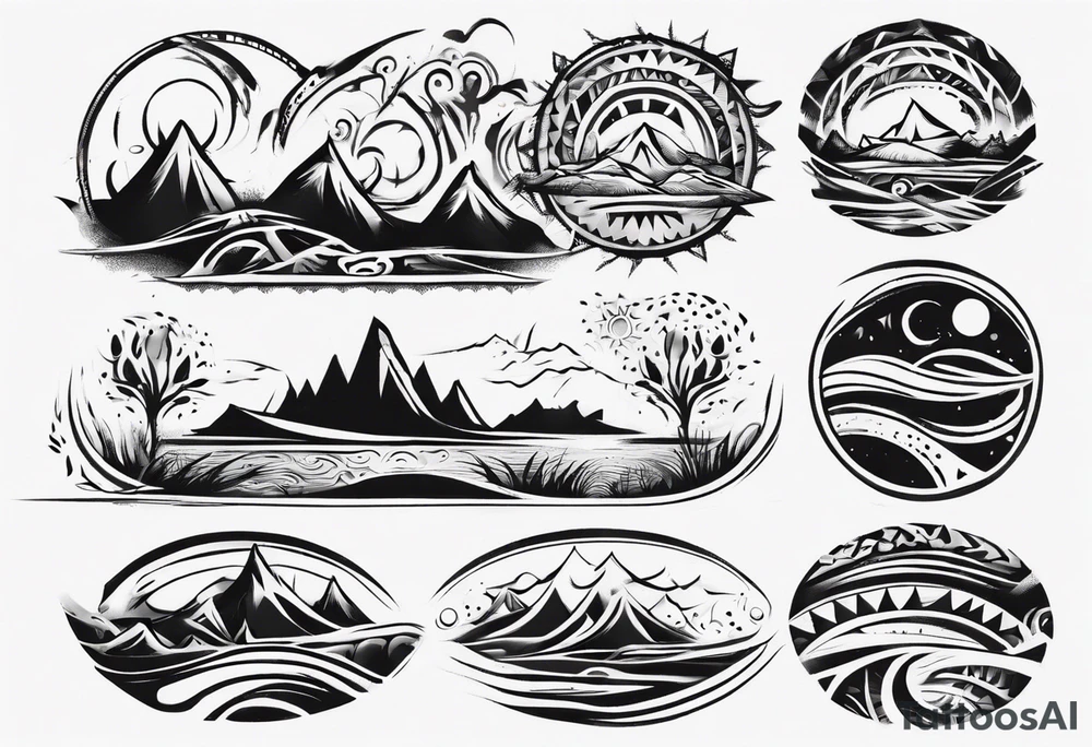 landscape tribal tattoo idea