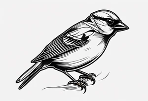 Sparrow traditional tattoo idea