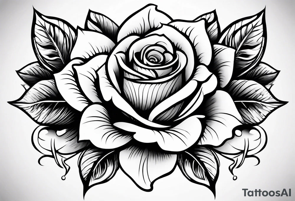 Island rose for neck tattoo idea