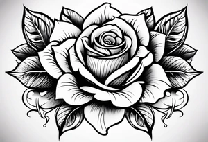 Island rose for neck tattoo idea