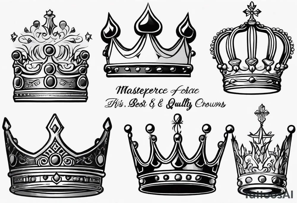 his and her crowns. Crowns only. Simplistic and detailed. fine lines tattoo idea