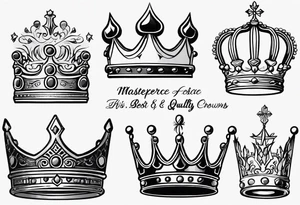 his and her crowns. Crowns only. Simplistic and detailed. fine lines tattoo idea