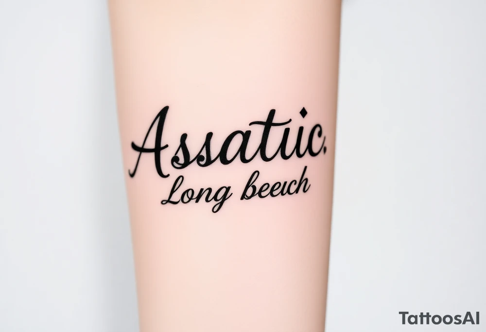 Anastacia old English font long beach California theme tattoo idea