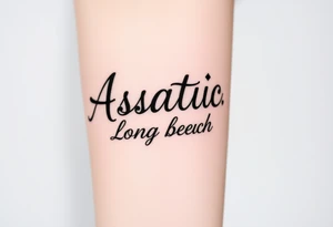 Anastacia old English font long beach California theme tattoo idea
