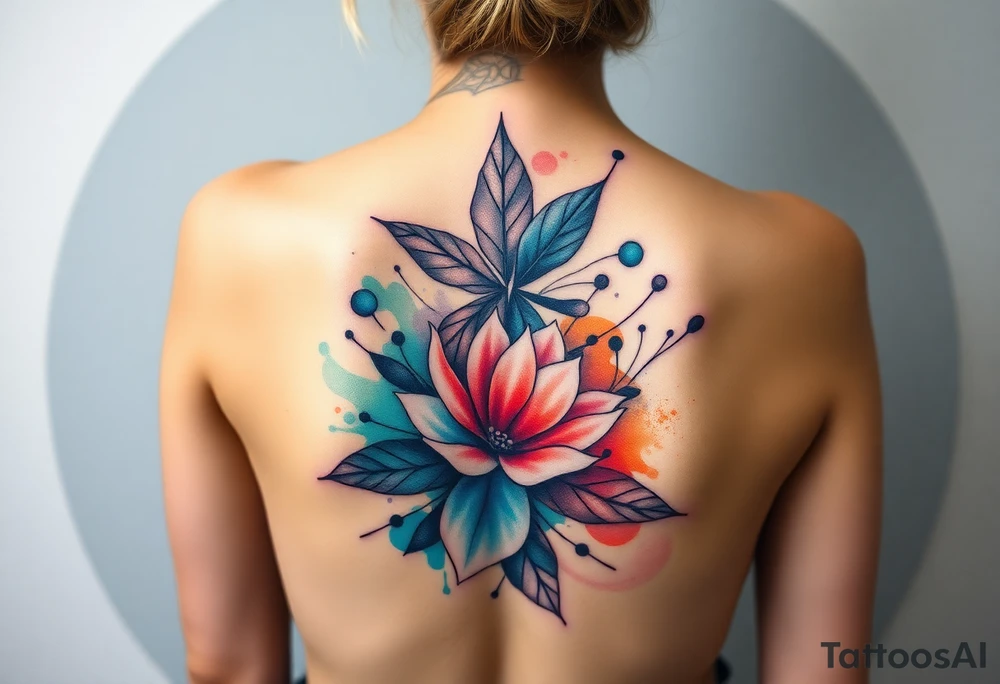 Desenhe uma tatuagem que simbolize força, liberdade e conexão com a multiplicidade da vida, incorporando elementos abstratos e fluidos, com linhas que sugiram movimento e transformação contínua. Evite clichês e busque um design original e significativo. tattoo idea