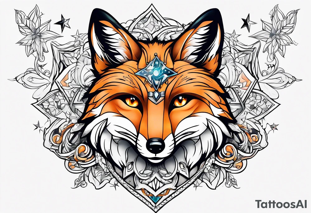 fox who look up the stars tattoo idea