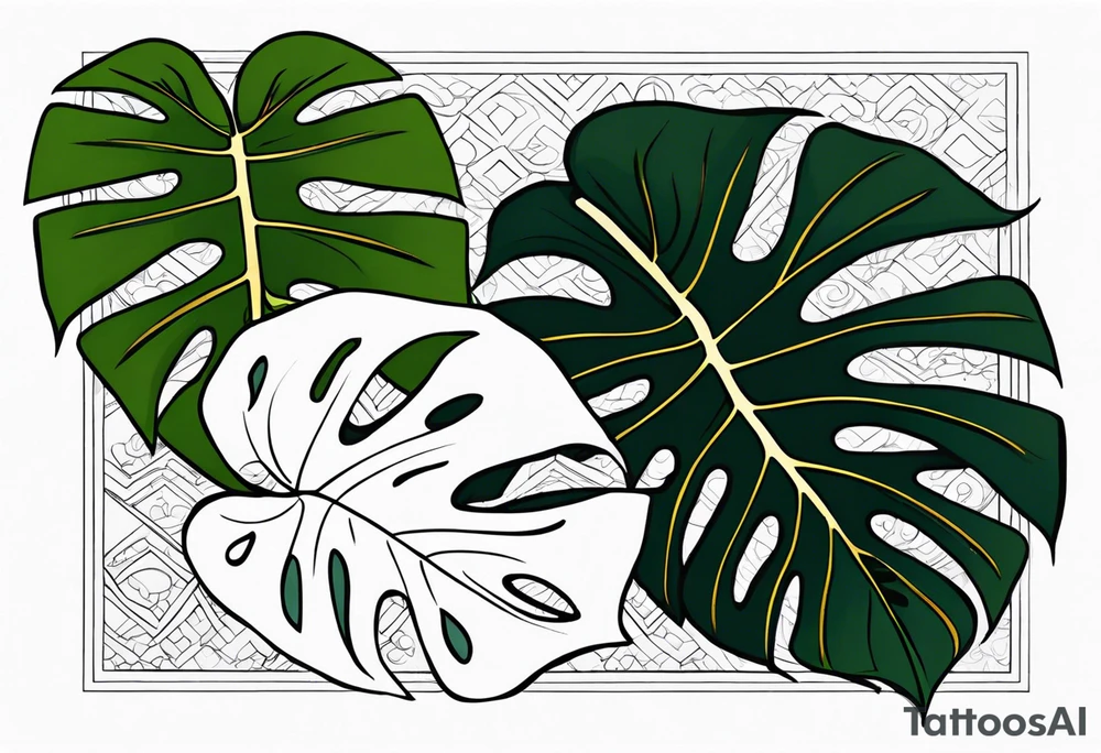 monstera leaves tattoo idea