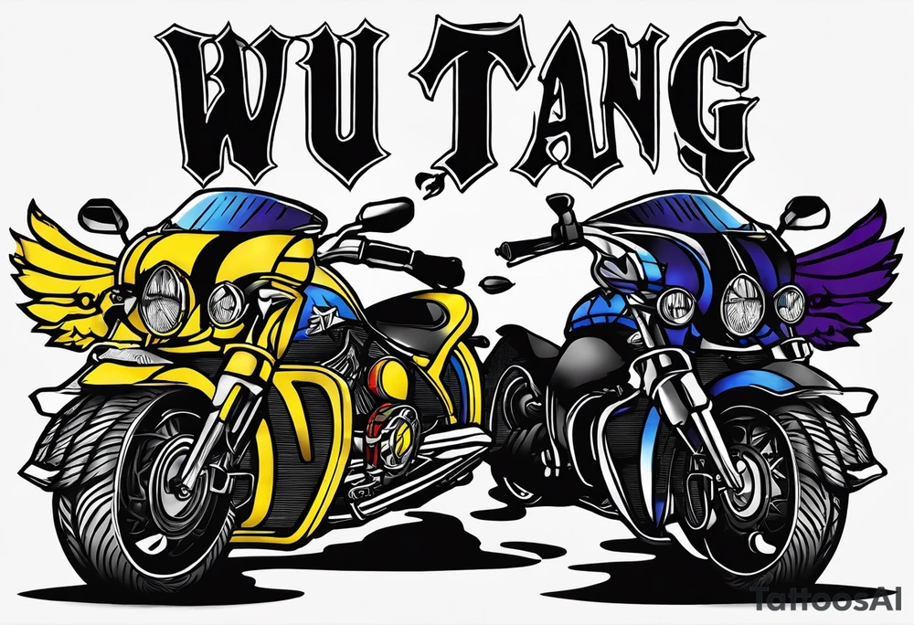 Wu-Tang label but instead of it, saying Wu-Tang  write, down by Law gothic old english tattoo idea