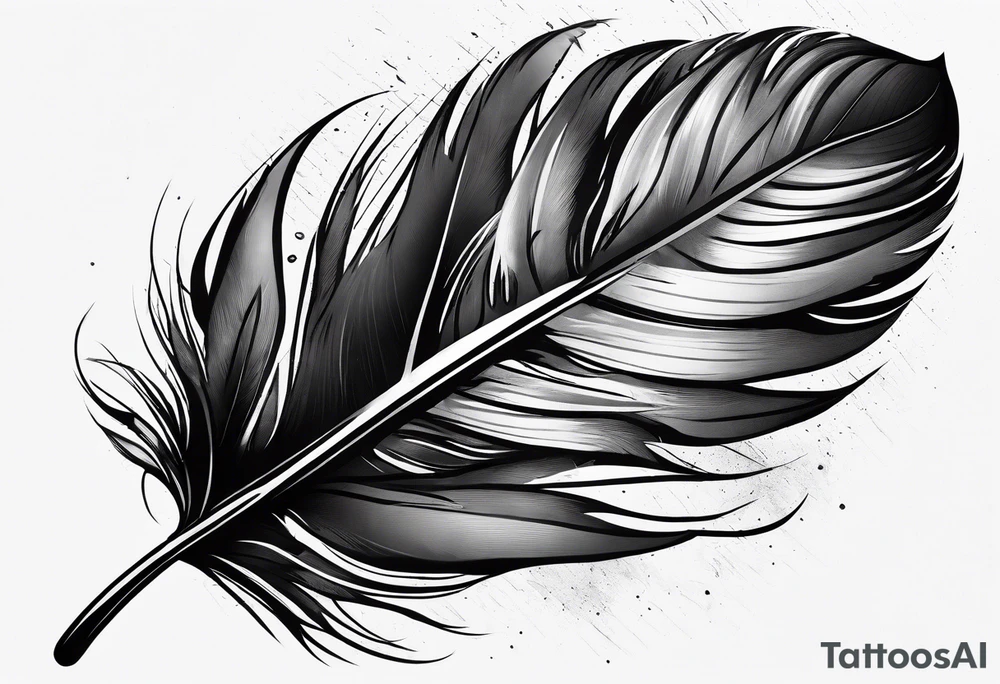 Bloody feather tattoo idea
