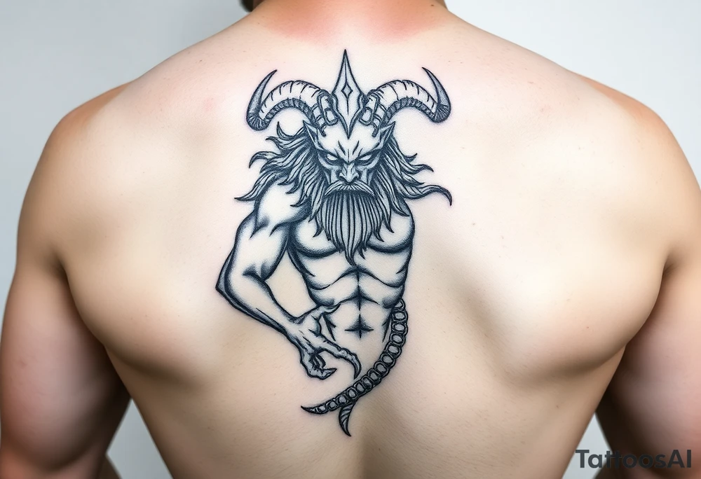 realistic poseidon tattoo idea