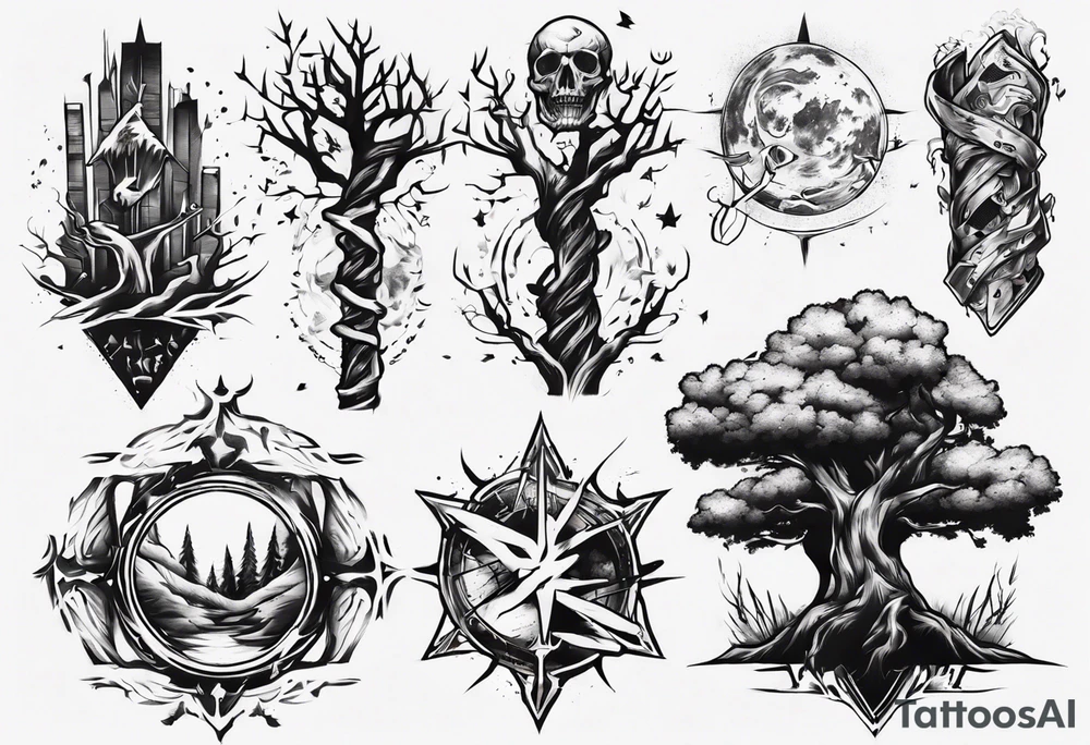 Double tree forearm tattoo idea