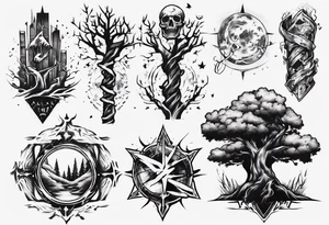 Double tree forearm tattoo idea