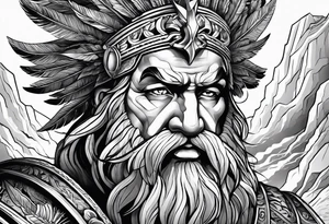 Águia com a face de Zeus tattoo idea