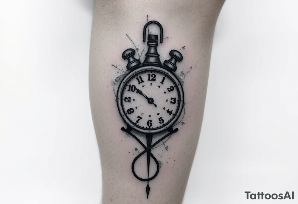 Leg tattoo with saying on thigh 2005 above knee a time clock on the knee tattoo idea